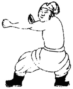 Dessin de la posture 27, « l&rsquo;aile d&rsquo;oie sauvage » : figure de l&rsquo;édition du Jixiao xinshu (1560) reproduite avec son texte dans l&rsquo;article de Brennan