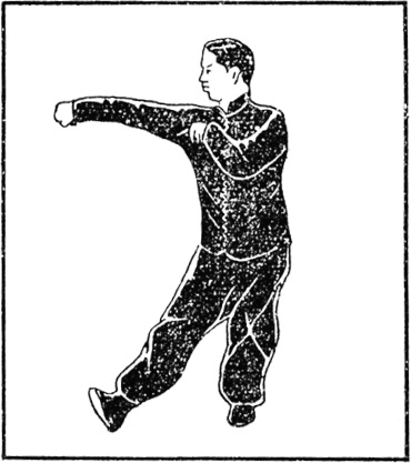 Trente-cinquième posture : double crochet et saisie de la jambe droite vers la gauche, planche de l&rsquo;édition de 1954