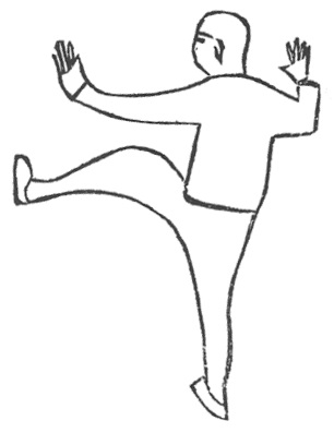 Dessin 29 — n° 31 轉身蹬脚, se retourner et pousser du pied