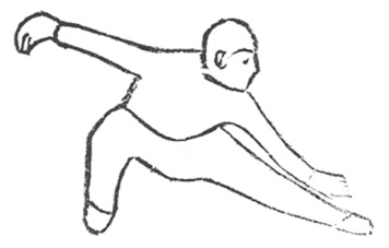 Dessin 42 — n° 54 單鞭下勢, le fouet simple en posture basse