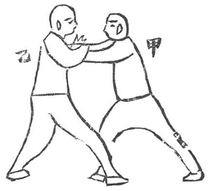Figure 6 : A presse, B écarte