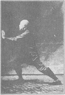Planche de l&rsquo;édition de 1933 : Chen Weiming, figure 10 — « saisir la queue du moineau », l&rsquo;an (按, pousser vers le bas)