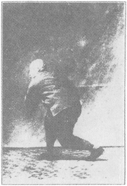Planche de l&rsquo;édition de 1933 : Chen Weiming, figure 231 — « frôler le genou, le poing qui pointe vers l&rsquo;entrejambe »