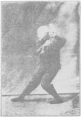 Planche de l&rsquo;édition de 1933 : Chen Weiming, figure 70 — « monter d&rsquo;un pas : écarter, barrer, frapper du poing », en pivotant