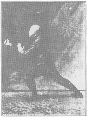 Planche de l&rsquo;édition de 1933 : Chen Weiming, figure 72 — « monter d&rsquo;un pas : écarter, barrer, frapper du poing »