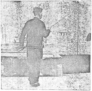 Posture 69 — Renverser le bâton, broyer la lance (figure 69c)