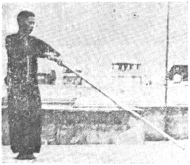 Posture 5 — Jambe jetée, balayage bas (figure 5a)