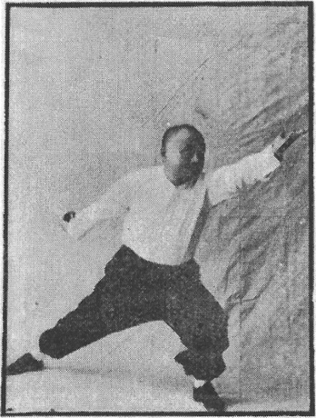 Figure 28 du « Tantui jiangyi » (1935) — la paume en pas suivi (第二十八圖\u3000順步穿掌)