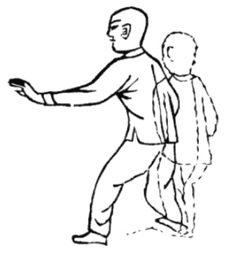 Dessin du mouvement « avancer, écarter la paume »