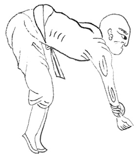 Troisième posture : les poings au sol, tendons tendus