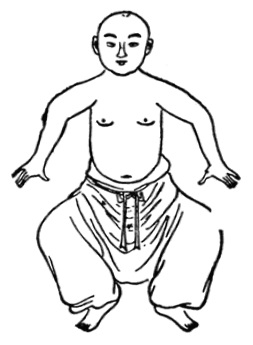 Figure originale n° 8 de 1917 : Trois plateaux descendus jusqu&rsquo;à terre (三盤落地勢)