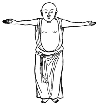 Figure originale n° 2 de 1917 : Wei Tuo présente son sceptre, deuxième partie (韋馱獻杵第二勢)