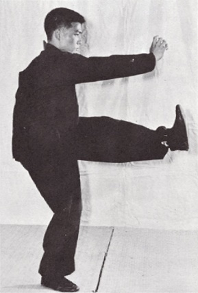 Posture 24, seconde vue (planche 24b) : le corps relevé, la jambe gauche toujours tendue