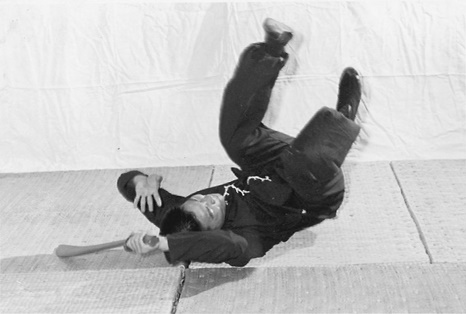Posture 25, en pleine roulade (planche 25b) : photographie prise pendant le mouvement, d&rsquo;où l&rsquo;impossibilité de poser la posture